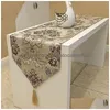 Chemin de table Fier Rose Luxe Coth Européen Jacquard Lit Drapeau Mode Fournitures D'ornement De Ménage 220615 Drop Livraison Maison Jardin Dhltf