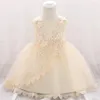 女の子のドレス幼児の女の子の花の花po洗礼ガウン生まれの洗礼服プリンセスレース