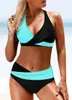 Damen-Badebekleidung, 2024, hohe Taille, Badeanzug, Design, Druck, zweiteiliges Set, Bikini, Sommermode, Komfort, Strandmode