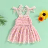 Girl Dresses CitgeeSummer Kids Sling Sleeveless Off Shoulder Tulle Floral Casual Party Street Princess Dress Clothes