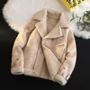 Leather and Fur Integrated Jacket Mens Mink Plush Thickened Work Clothes Couple Motorcycle Clothing Lamb Wool Trendy IRMF