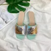 Fashion designer women's slippers sandals flat Sequin decoration leather material comfortable luxury custom logo 35-42 size
