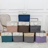 Cube Folding Storage Basket Splicing Linen Cloth Box Clothes Organize Office Bedroom Closet Laundry Large Size 240125