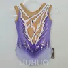 LIUHUO Customize Colors Rhythmic Gymnastics Leotards Girls Women Competition Artistics Gymnastics Performance Wear Crystals Quality Stretchy Purple Gradient