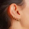 Brincos de argola 1 par de aço inoxidável mínimo cristal zircônia pequena huggie fina cartilagem helix tragus piercing jóias