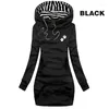 Casual Dresses Autumn Women Cat Claw Printed Fashion Hoodie Dress Hooded For Pullover Sweatshirts 2024