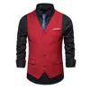 Costume gilet hommes affaires sans manches gilets veste grande taille S6XL fête de mariage gilet homme rouge bleu violet noir gris 240125