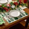 Tapetes de mesa 4pcs Natal Decoração de casa Placemat Xmas Boneco de neve EIK Tree Mat Navidad 2024 Ano Cozinha Jantar Refeição