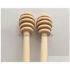 Other Dinnerware Honey Stir Bar Mixing Handle Jar Spoon Practical 1Pc Wood Dipper Long Sticks Supplies Honeys Kitchen Tools Mini Woo Dhrms