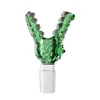 Healthy_Cigarette G048 Rökande rör Glass Bong Bowls 14mm 19mm Male Green Tobacco Crocodile Glass Bowl Dab Rig Water Bubbler Pipes Dabber Tool