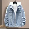 Vestes en jean Hip Hop Men's Hooded Male Mas Casualwear 2023 AUTUMNE HIVER MODE SLIM FIT MENS MEN VEST DE DENIM STREETWEAR 240124