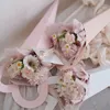 10 Pieces Single Flower Wrap Box Heart Shape Bouquet Florist Wrapping Gift Packaging Pouch 240124