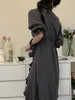 Vêtements de nuit pour femmes Robes de printemps Femmes confortables élégantes volants design chic simple minimaliste style japonais col en v dames maison manches longues