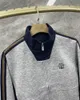 Designer Mens Tracksuits Spring Autumn Brunello Stand-Up Collar Grey Cardigan Suits