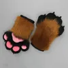 Wolf Dog Foxes Paw Claw Gloves Costume Cosplays Animal Furry Plush Full Finger Mittens Fursuit for Adults Drop 240127