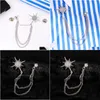 Pins Broschen Glänzender Stern Persönlichkeit Trend Sonnenblume Diamant Brosche Weibliche Minimalistische Kette Anhänger Set Drop Lieferung Schmuck Dhpur