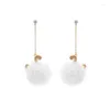 Dangle Earrings Korean Style Sweet White Ears Hair Ball Trendy Personalized Animal Jewelry Fashion Accessories Girlfriend Gifts