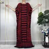 Ethnische Kleidung neueste Sommermode Kurzarm Kleid mit großem Schal 2024 afrikanische Frauen Dashiki gedruckte Baumwolle Maxi Islam lässig locker locker
