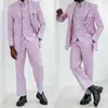 Hommes rose mariage Tuxedos veste pantalon 3 pièces cérémonie formelle marié costumes fête d'anniversaire porter costume homme mariage