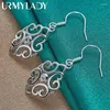 Dangle Earrings URMYLADY 925 Sterling Silver Hollow Flower For Women Wedding Party Fashion Charm Jewelry Gift