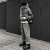 Trendy Marka Setleri Erkek Yüksek Sokak Retro Gevşek Pantolon Moda Zarif Stil Kadife Kapşonlu Sweatshirt Butik Erkekler Giyim 240202