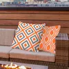 Travesseiro ao ar livre lance caso decorativo sarja impermeável impressão capa de jardim para pátio sofá tenda HT-PTWPC