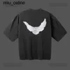 NY 2024SS DESIGNER Kanyes Classic Wests T Shirt Three Fashion Märke Joint Peace Dove Tryckt tvättvatten Korta ärmar Menskvinnor Tshirts