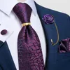 Luxry Tie Red Paisley Black Mens Ties Wedding Accessories Neck Handkerchief Cufflinks Lapel Pin Gift for Men Dibangugan240122