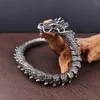 Braccialetti a maglie Bracciale vintage drago cinese per uomo donna regalo braccialetto animale moda in acciaio inossidabile accessori gioielli creativi goccia
