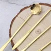 Kaffeeschaufeln kleiner Löffel Dessert Honiglicht 18 cm langes Küchenzubehör mit Auslastung kreativer akribischer Edelstahl