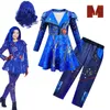 Conjuntos de roupas crianças audrey traje para meninas evie mal descendentes 3 trajes cosplay com peruca halloween carnaval festa vestido calças conjunto