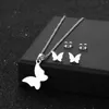 Necklace Earrings Set Butterfly Earring With European And American Ins Style Collar Chain Women's Jewelry