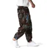 Pantaloni da uomo Moda uomo Stampa Pantaloni di lino in cotone Hip Hop Streetwear Pantaloni sportivi Harem Uomo Casual Hippie Pantaloni traspiranti Uomo