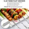 Tools 10pcs BBQ Skewers 36/40cm Stainless Steel Flat Forks Reusable Grill Roast Stick For Outdoor Picnic Gadgets Kitchen Utensil