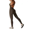 Aktiv uppsättningar Fashion Gym Romper Backless Set Fitness Bodysuit Siamese Sportwear Women Jumpsuit Soft Bekväm med ett stycke Play-dräkt Yoga kostym