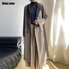 Casual Office Lady Long Blazer Coat Spring Autumn High-End Simple hacked Collar Double Breasted Trench Coat for Women 240202