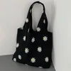 Sacos da noite 1 peça bolsa de ombro estética para mulheres retro borboleta margarida floral bolsa de alta capacidade lona bordado estudante