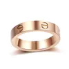 2024 Klassieke Ring Titanium Staal Sier Liefde Ring Mannen en Vrouwen Rose Gouden Sieraden voor Liefhebbers Paar Ringen Gift Diamond