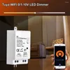 وحدات التحكم AC100-240V الإخراج 0/1-10V TUYA WIFI LED Dimmer Controller Control Wireless Alexa Google Home for 0-10V Dimmable Power Drive