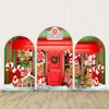 Party Decoration Christmas Candy Shop Arch Backdrop Cover Red Merry Xmas Panels Gingerbread House Chiara Wall