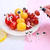 Gorks Mini Eye Cartoon Food Picks For Kids Sweet Fruit Fork Bento Box Decor återanvändbara barn Snack Cake Dessert Lunch