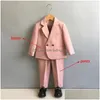 Anzüge Jungen Frühling und Herbst Formelle Anzug Set Kinder Hochzeit Geburtstag Party Kostüm Britische Kinder Blazer Hemden Hosen Kleidung 221205 Dhnyg