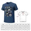 Herrpolos blommor mönster bläck konst svartvitt t-shirt koreansk mode vintage kläder estetiska överdimensionerade t-shirt män