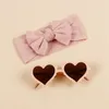 Hair Accessories 2Pc/Set Flower Sunglasses Cute Baby Headbands For Girl Elastic Cable Knit Born Bow Headband Infant