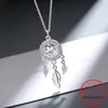 Tartışmalar 925 STERLING Gümüş Dreamcatcher Tüy Cazibe Kolye Kolye Dream Catcher Beyan