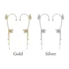 Backs Earrings 1pair Elegant Wrap Butterflies Ear Cuff Party Crawler Alloy Fashion Jewelry Daily Women Girls No Piercing Gift Long