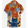 Chemises décontractées pour hommes Hawaiian 3D Homme Chemise Animal Chat Surdimensionné En Plein Air À Manches Courtes Mâle Anime Dessin Animé Vêtements D'été Street Tops 5XL