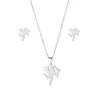Necklace Earrings Set Stainless Steel Jewelry Wholesale Angel Female Niche Design Cupid's Arrow Sweater Chain Pendant Stud
