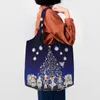 Shopping Bags Kawaii Nutcracker Christmas Ballet Scene Tote Reusable Canvas Grocery Shoulder Shopper Handbag Gifts