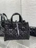Medium wrinkled patent leather with oversized diamond pattern design handbag